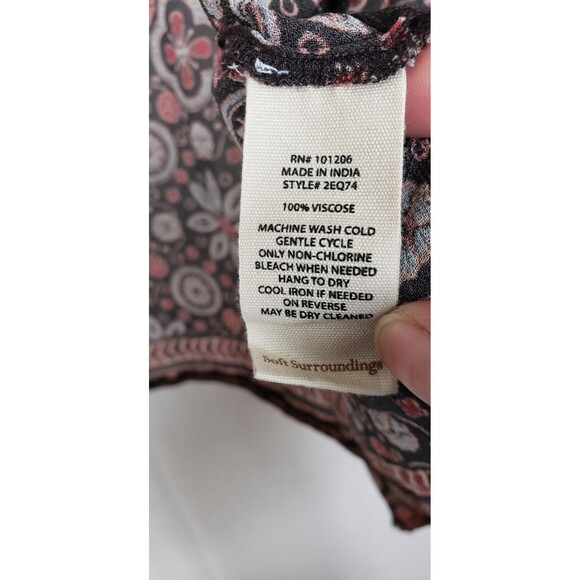 Soft Surroundings Large Cardigan Open‎ Front Floral Brown Sheer Lagenlook Fall - Picture 5 of 6